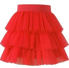 Girls Layered Tutu Skirt Ruffle Tiered Tulle Party Dance Skirt 4T 