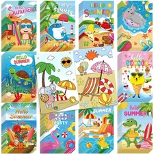 100 Pcs Summer Coloring Book , Mini Coloring Books Holiday Small Coloring Boo...