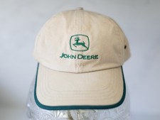 John Deere Beige Green Adjustable clasp 100 Cotton Baseball Cap Agriculture