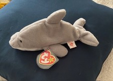 TY FLASH the DOLPHIN BEANIE BABY-MINT with MINT TAGS-RETIRED-COLLECTOR CONDITION