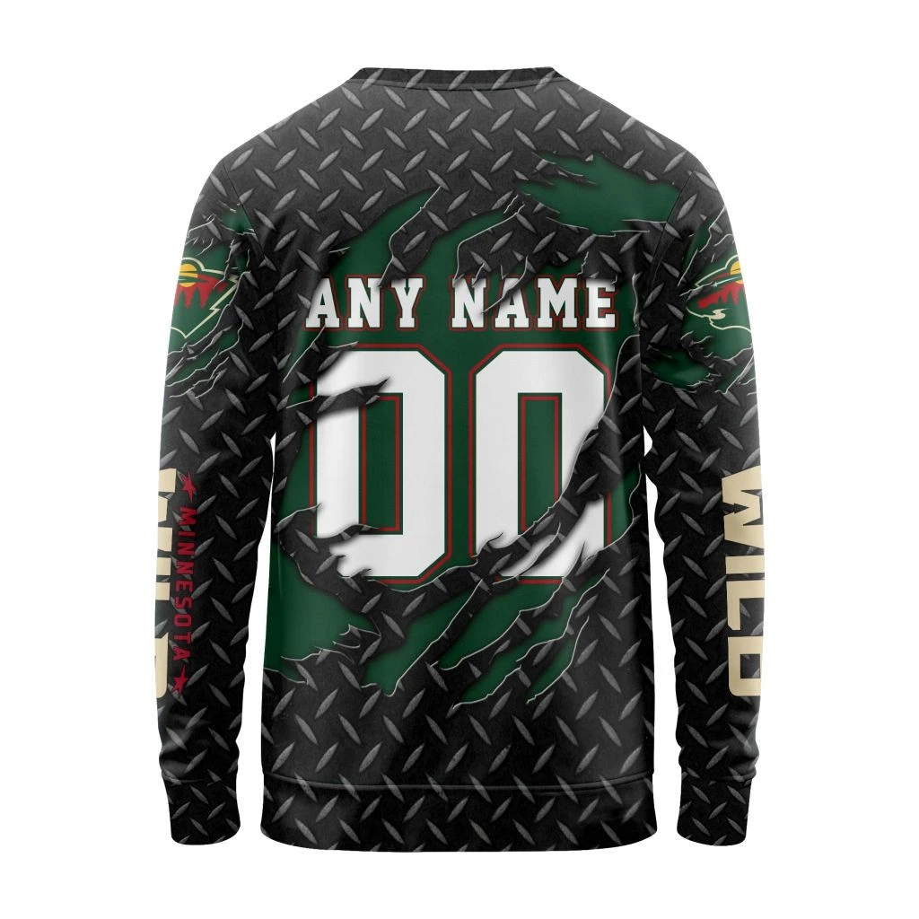 Personalized Minnesota Wild Sweater Special Black Metal
