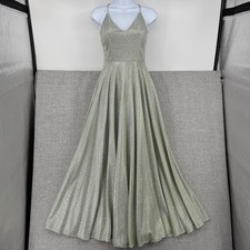 Windsor Dress Womens Sz S Green Fit & Flare Fairy Ethereal V-Neck Strappy Maxi