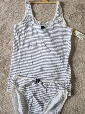 Vtg Y2K Kmart Striped Milkmaid Top Panty 2 Piece NWT Medium Cottagecore Ribbed