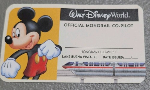 WDW Disney Transport Official Monorail Co-Pilot Collector Card Walt Disney World - Picture 1 of 2