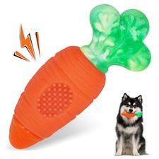 BoYoYo Tough Dog Toys for Aggressive Chewers with Squeaky, Orange 