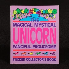 The Magical Mystical Unicorn Sticker Collectors Book - Lisa Frank - Vintage 1983