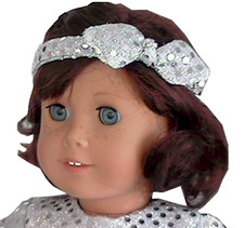 Silver Sequin Headband compatible w/ 18" American Girl Doll Clothes