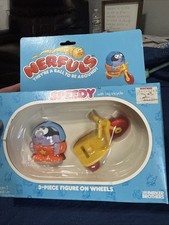 Vintage Parker Brothers Nerfuls Speedy 3-Piece Figure on Wheels  NOS 