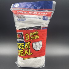 Vintage Y2K 2000 Fruit of the Loom FTL Men's Briefs 9-Pack Lot L 38-40 NOS