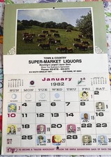 1982 Promotional Calendar Town & Country Super-Market Liquors Wyoming Master Mix