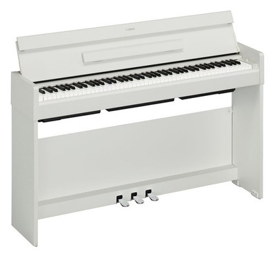Extra schlankes Arius S35-Digitalpiano mit 88 Tasten & 3 Pedalen in Weiß matt