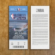 2026 NBA All Star Game Replica Ticket Stub Customizable Any Seat at Intuit Dome