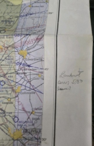 1950er Luftfahrtkarte Karte Kansas City Topeka West St Louis Abt 24"x45" - Bild 6 von 6