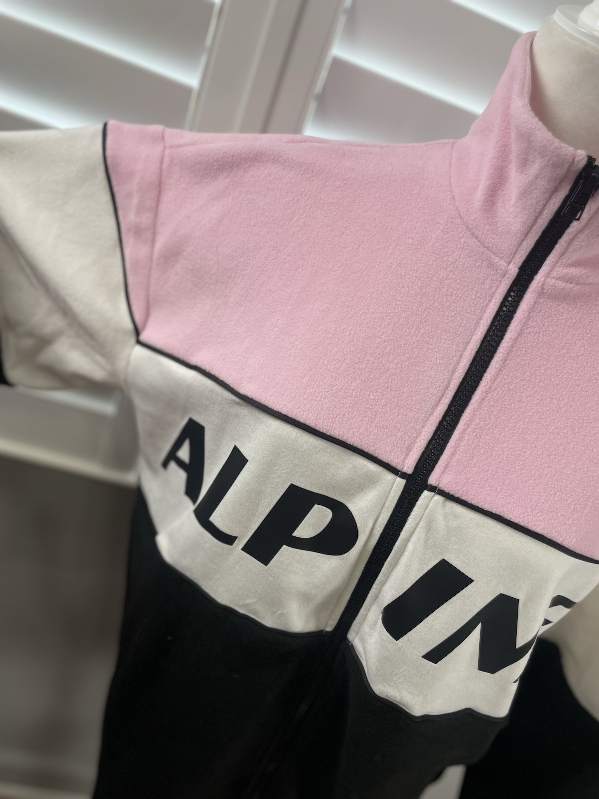 H&M Alpine Fleece Oversized Pink Black Full Zip Jacket XS SKI Snowboard Coat thumbnail 9