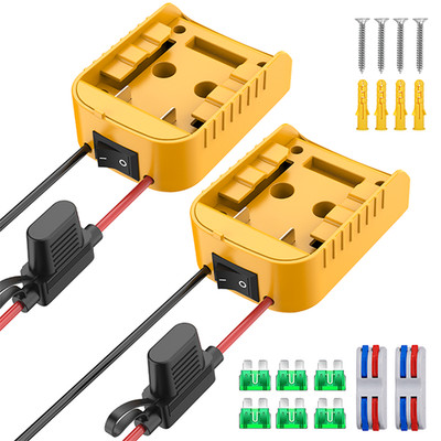Power Wheels Battery Adapter with Fuse 12AWG for Dewalt 20V DIY RC Car Connector