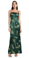 Reformation Frankie Dress Buena Green Floral Silk Slip Maxi Dress Size 2