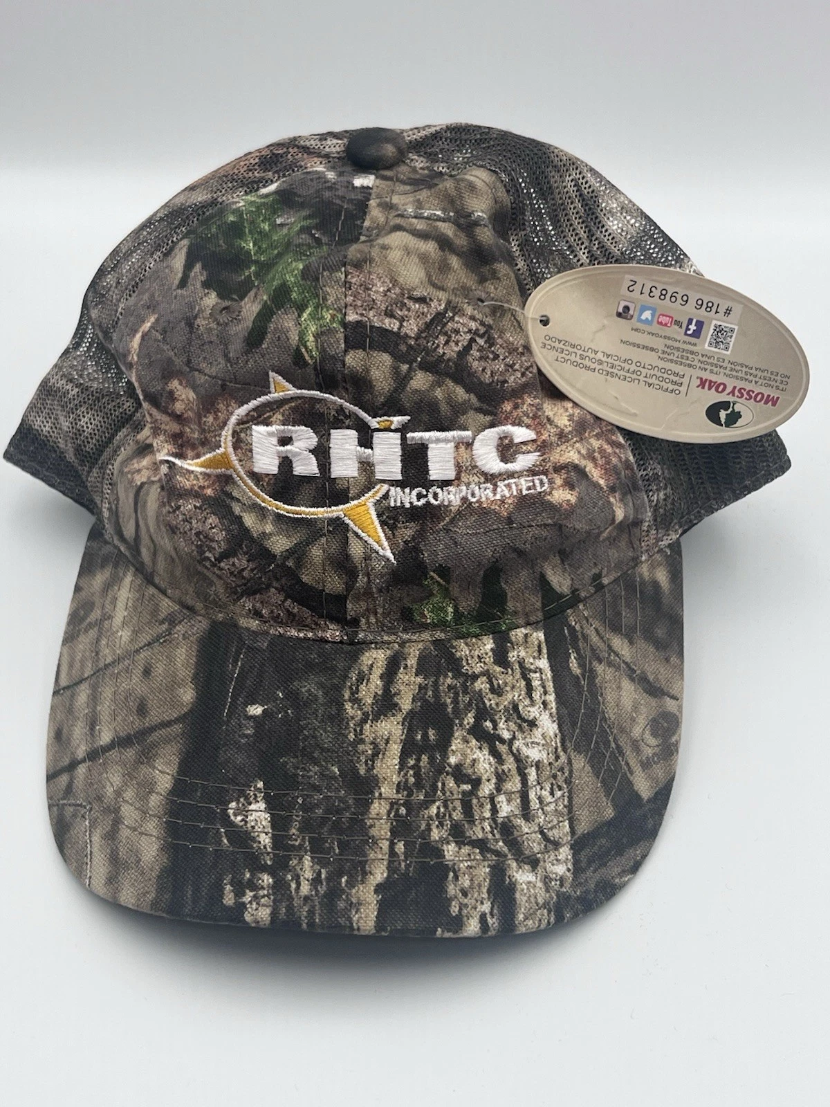 Mossy Oak Camo Mesh Trucker Hat RHTC Incorporated Adjustable Cap NWT