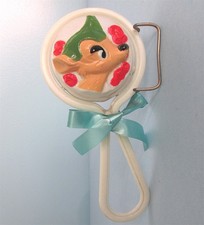 Walt DISNEY BAMBI Baby RATTLE Celluloid Child Toy Marked Jugasa Japan Vintage