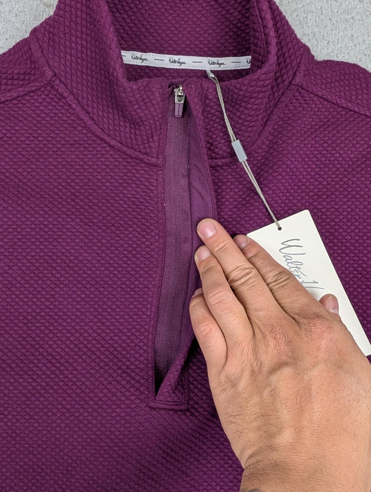 Walter Hagen Pullover Mens Small Beet Purple Clubhouse Quarter Zip Golf Thermal thumbnail 3