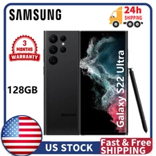 New Samsung Galaxy S22 Ultra 5G 8+128GB SM-S908U Factory Unlocked GSM CDMA Black