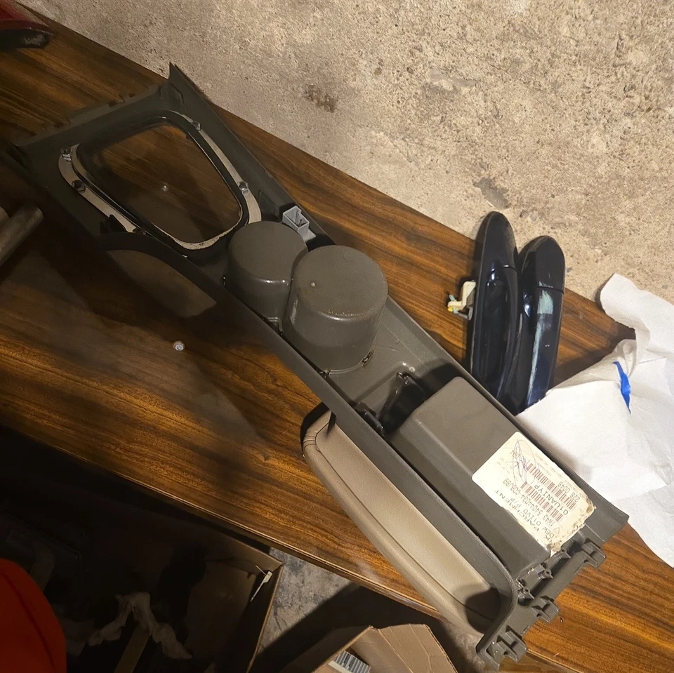 Lincoln LS 2000 2001 2002 consola central reposabrazos portavasos madera moldura negro Foto 2 de 3