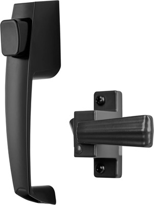 V333BL Tie down Push Button Door Latch for Screen and Storm Doors, Black