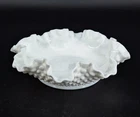 Fenton Hobnail Milk Glass 7.75"" Bonbon Dish Vintage 1960