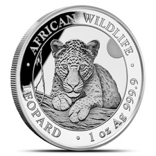 2025 1 oz Somalia Silver African Wildlife Leopard Coin (BU)