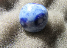 BENNINGTON BLUE MARBLE-SALT GLAZED POTTERY 1800's 11/16"