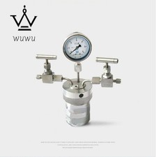 Hydrothermal synthesis Autoclave Reactor vessel + inlet outlet gauge 100ml 6Mp