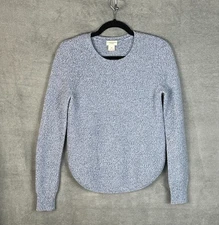 Club Monaco Sweater Womens Small Blue Cashmere Knit Soft Minimalist Quiet Luxury