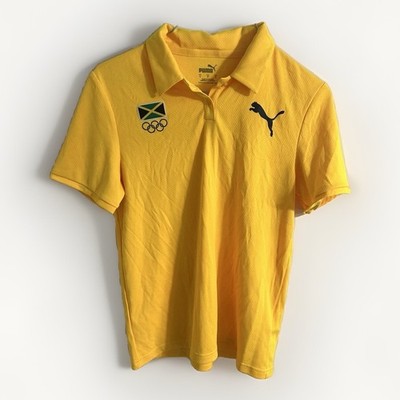 yellow PUMA Jamaica Olympic polo shirt Small