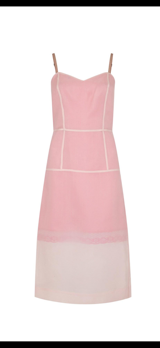 marc jacobs organza dress Marc Jacobs Runway Fall 2014 Long Sleeve V Neck Midi Dress Organza Accents 8