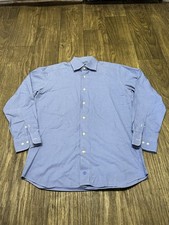 David Donahue Trim Fit Dress Shirt Mens 15.5 32/33 Light Blue Cotton Button Down