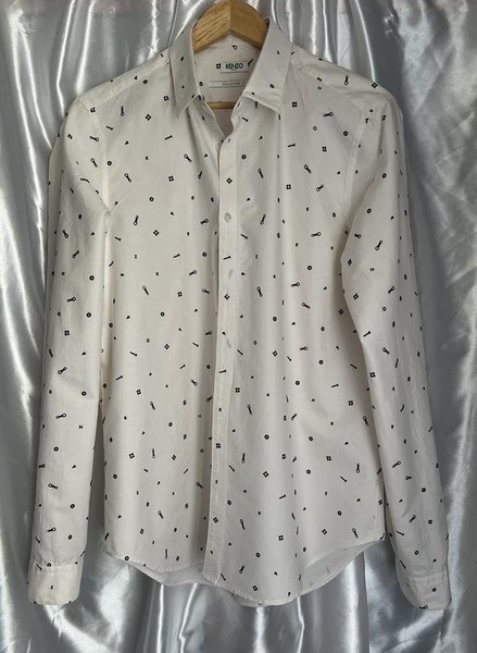 Men Kenzo Shirt Ivory Cotton M