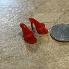 Red Open Toe Mules Shoes For Barbie Doll Japan Vintage 1960's Sandal