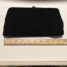 Vintage Imperial Black Beaded Handbag EB283 