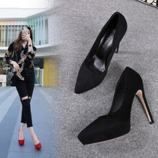 Men's Pointed Toe Platform Pumps Crossdresser Suede Drag Queen Heels Women Shoes