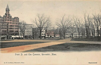 Worcester Ma ~ Vorne Strasse & Die COMMON-1900s Ein P Lundborg Tint Foto