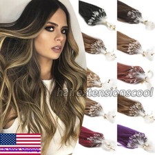 Micro Ring Beads Loop Tip Human Hair Extensions Silicone Micro Link Russian Hair