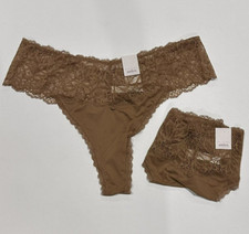 Womens Plus Size Micro Thong with Lace Waistb...