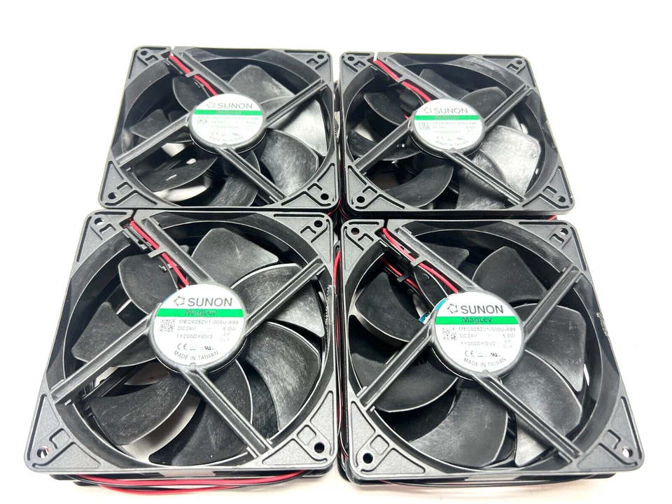 Lot of 8x SUNON MEC0252V1-000U-A99 12025 24V 5.0W 12CM Cooling Fan 2-wire Guard - Image 2 of 4