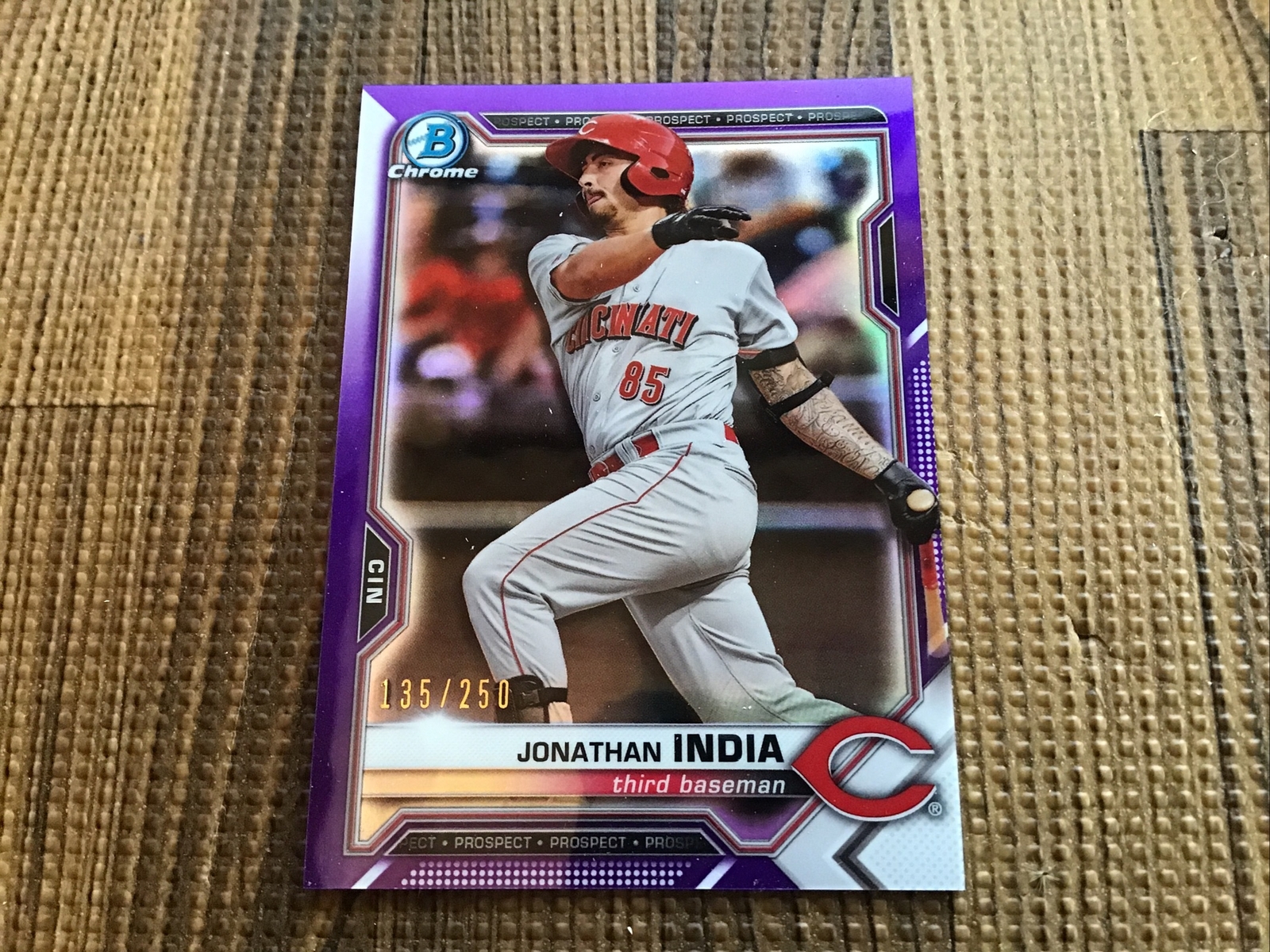 2021 Bowman Chrome Jonathan India Purple Mega Mojo Refractor #d/250 ROY!!!