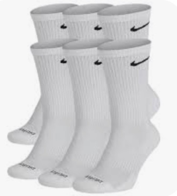 Nike Unisex Everyday Plus Cushioned Crew Socks 6-Pack MS7 White/Size M