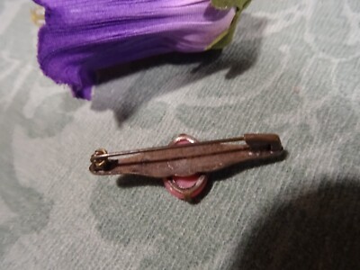 Broche Vintage Art Déco Avec Perle Rose - Environ 4cm - Argent Supposé