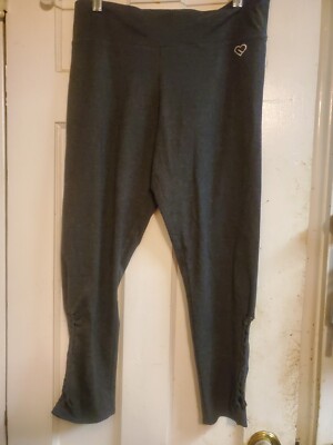 LIVE LOVE DREAM GRAY Activewear Leggings Pants Women's SIZE L LARGE AERO Crochet