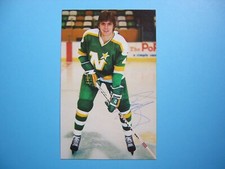 1981/82 NHL HOCKEY POSTCARD PHOTO CRAIG HARTSBURG AUTOGRAPH AUTO NORTH STARS 