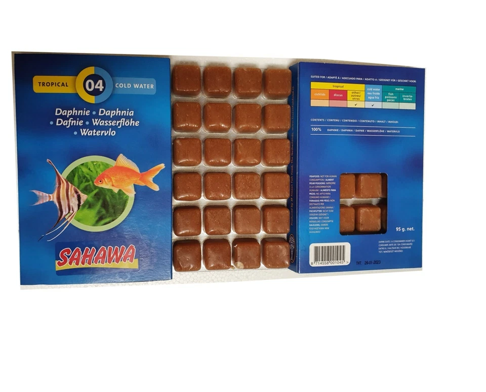 SAHAWA® 5x 100g Blister Daphnien/ Wasserflöhe Frostfutter Fischfutter SAHAWA blau