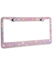 Ab Colorful Aurora Bling Metal License Plate Frame Made With Swarovski Crystal