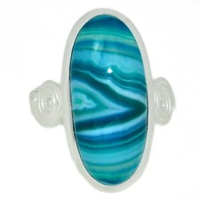Botswana Agate 925 Sterling Silver Ring - Size 8.5
